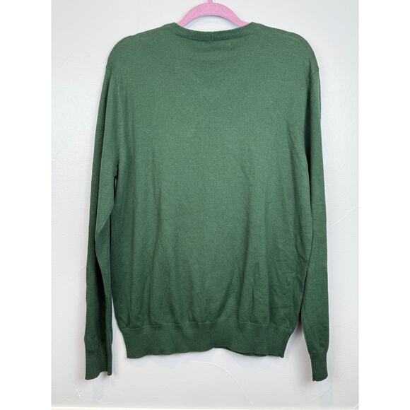 Hawker Rye Cotton Cashmere Sweater L Kombu Green NWT Minimalist Classic - Picture 2 of 9